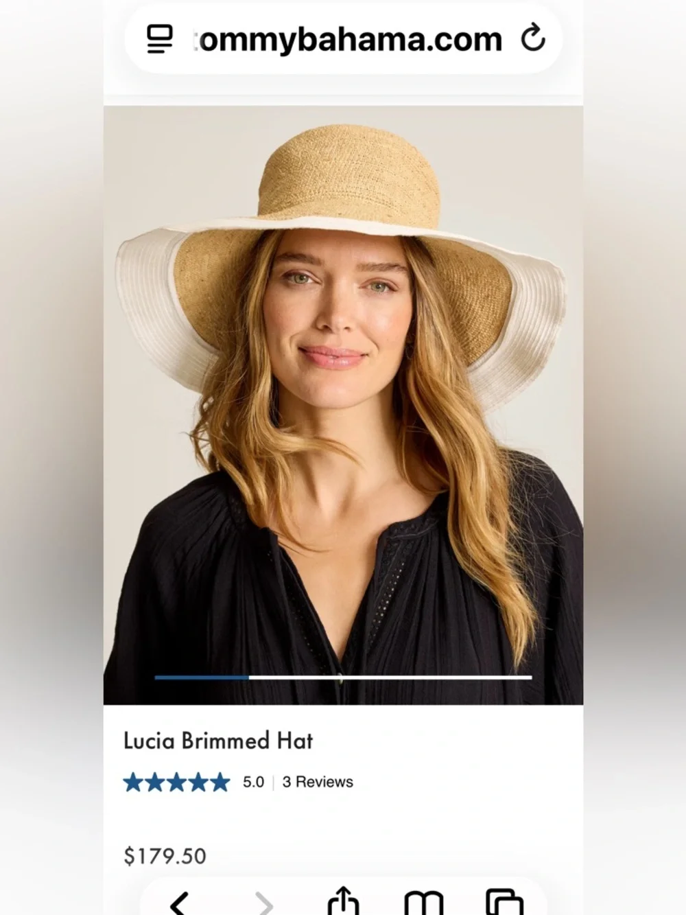 Tommy Bahama Toyo Woven Straw Wide Brim Sun Hat‎ – Blue & Natural, OS Pineapple